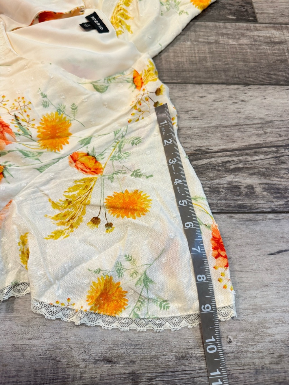 torrid Cream Dress with Orange & Yellow Floral Print Torrid Size 2 - Picture 9 of 9